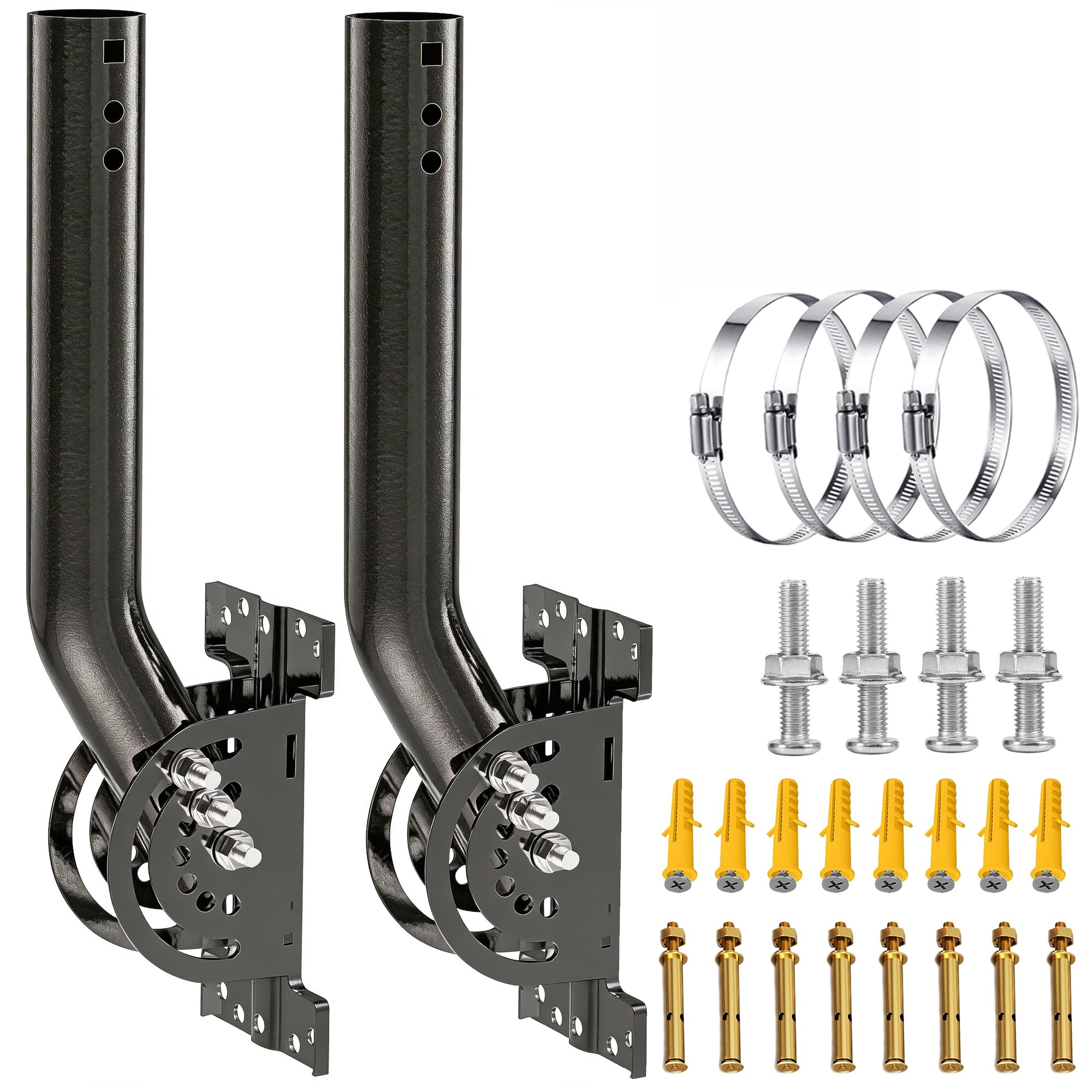 Heavy Duty Antenna Mount, J-Rod Solid Pole Mast Bracket (Φ1.38'' - 12''(H) Rod) for Wall, Eave or Roof Mounting, Compatible with Outdoor Access Point, WiFi Extender, Weather Station, Starlink-image-44