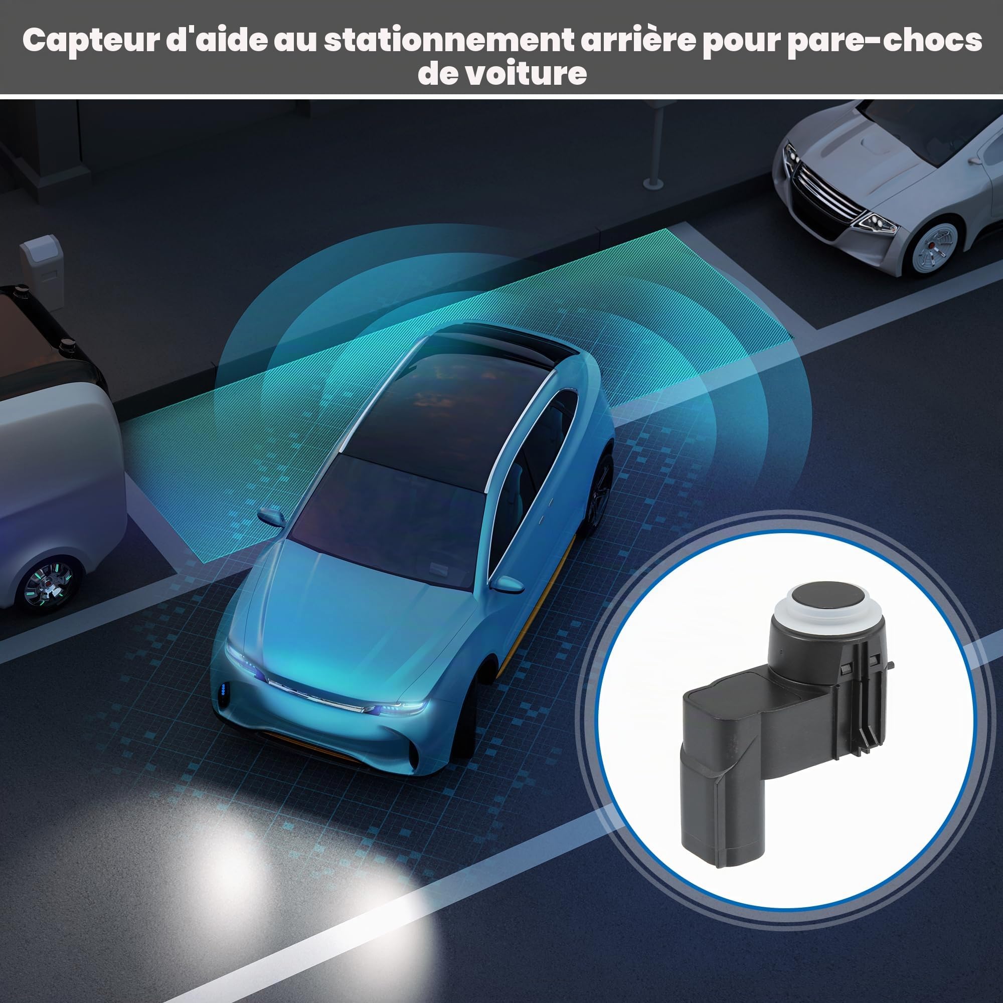 QUARKZMAN Capteur De Stationnement Arrière PDC pour Peugeot 3008 1pc | Pour Peugeot 5008, Couleur Noir, Matière Plastique Métal, Taille 4.5x2.8x4.6 Cm, OE 9677782980, Neuf