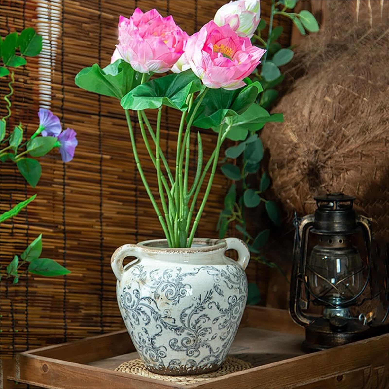 Śmieszne doniczki na kwiaty, ceramiczna doniczka w stylu "used look", retro, rustykalna, szara ozdobna doniczka do dekoracji ogrodu, werandy