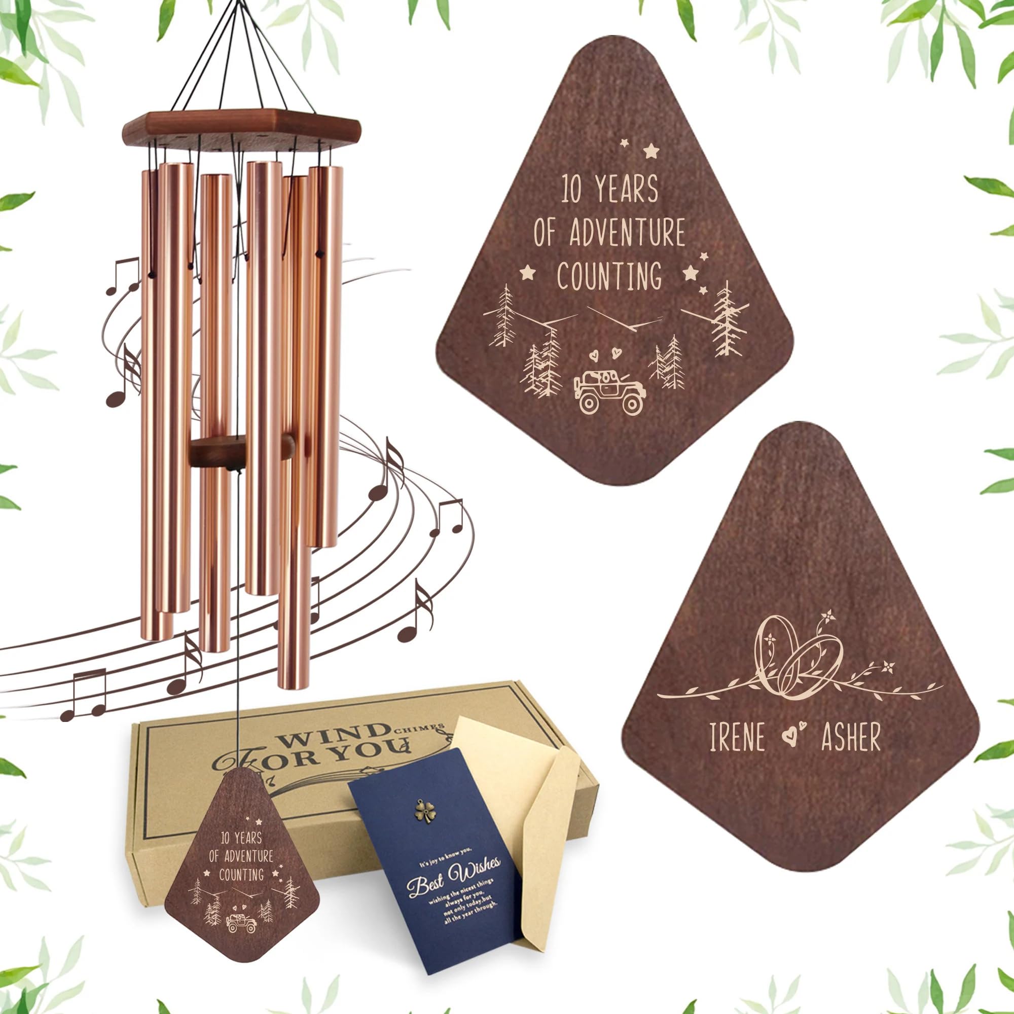 ASTARIN Personalized Wedding Wind Chimes,Happy