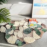 Vista 2 de LEVINIS Alfombras de baño de musgo, bonita alfombra decorativa de musgo para baño, alfombra suave de pelo largo, alfombra de área para dormitorio