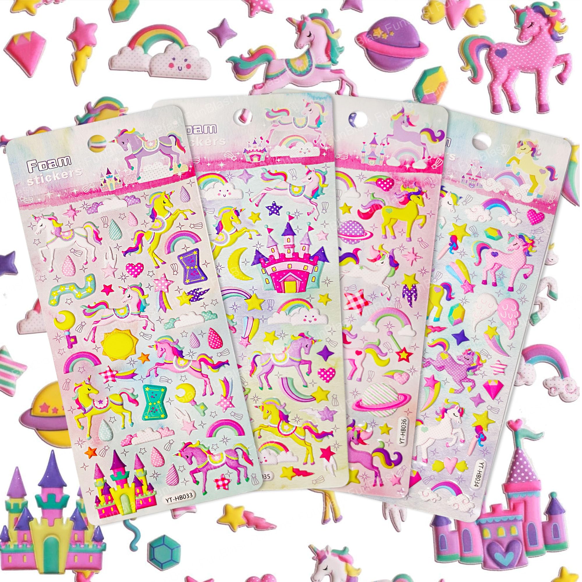 FunBlast Unicorn Kawaii Stickers Set – 4 Sheets, 140+ Stickers for Kids, 3D Foam Stickers for Girls, Aesthetic Sticker, Craft Stickers, Self-Adhesive Stickers (Multicolor) (B0D6KK21YT) Amazon Price History, Amazon Price Tracker