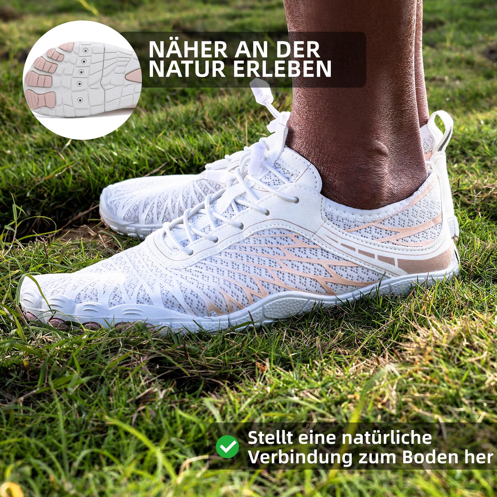 Chaussures Pieds Nus pour Femme - Chaussures Aquatiques saines et Confortables - Chaussures Aquatiques - Chaussures de Plage - Bout Large - Chaussures de Trail - Chaussures de Fitness