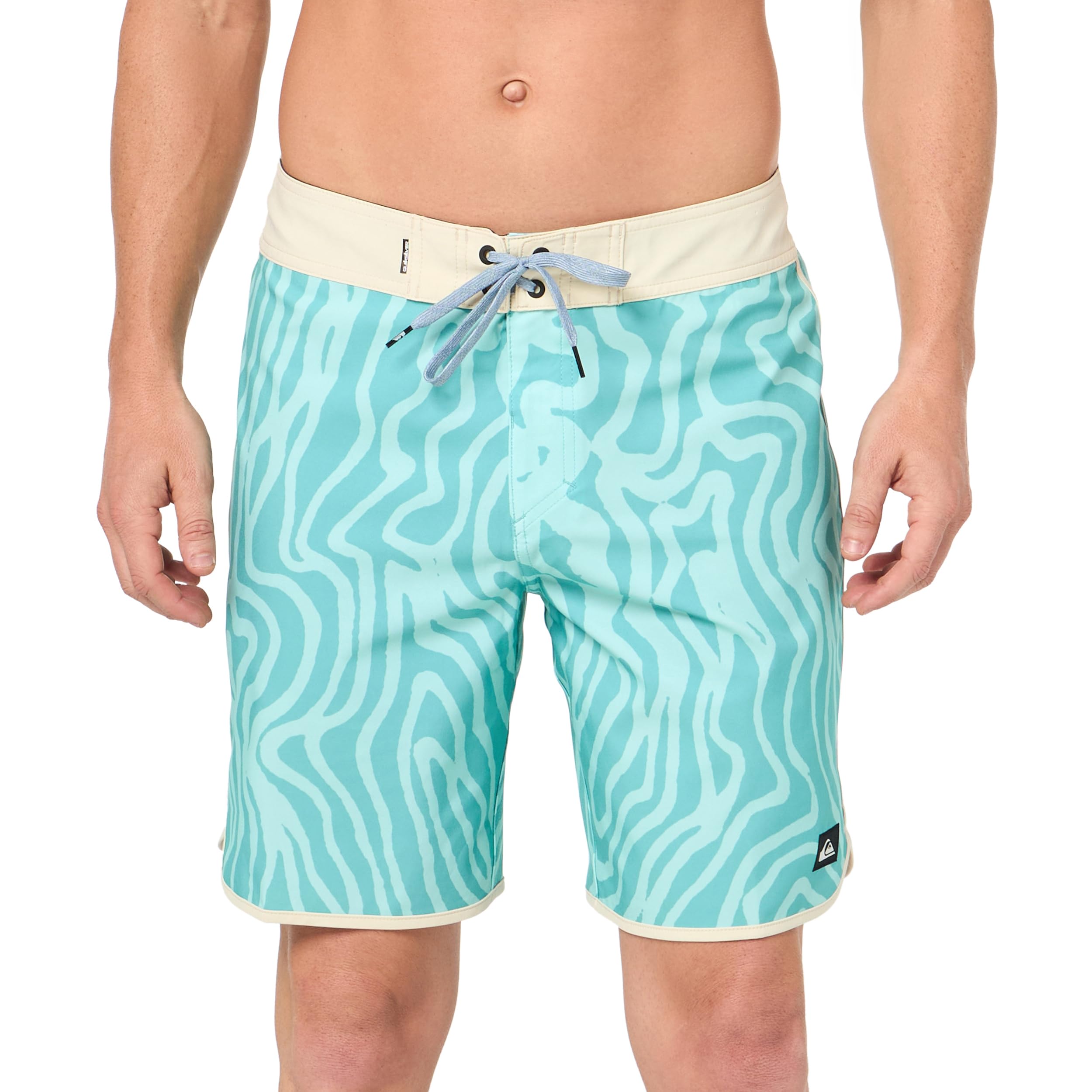 Quiksilver Men's Standard Surfsilk Scallop 19 Boardshort Swim Trunk, Limpet Shell 241