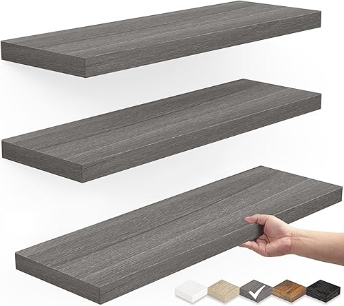 BAYKA Estantes flotantes, estantes de madera rústica montados en la pared para baño, dormitorio, sala de estar, cocina, pequeño estante colgante disponible en Yaxa Venezuela