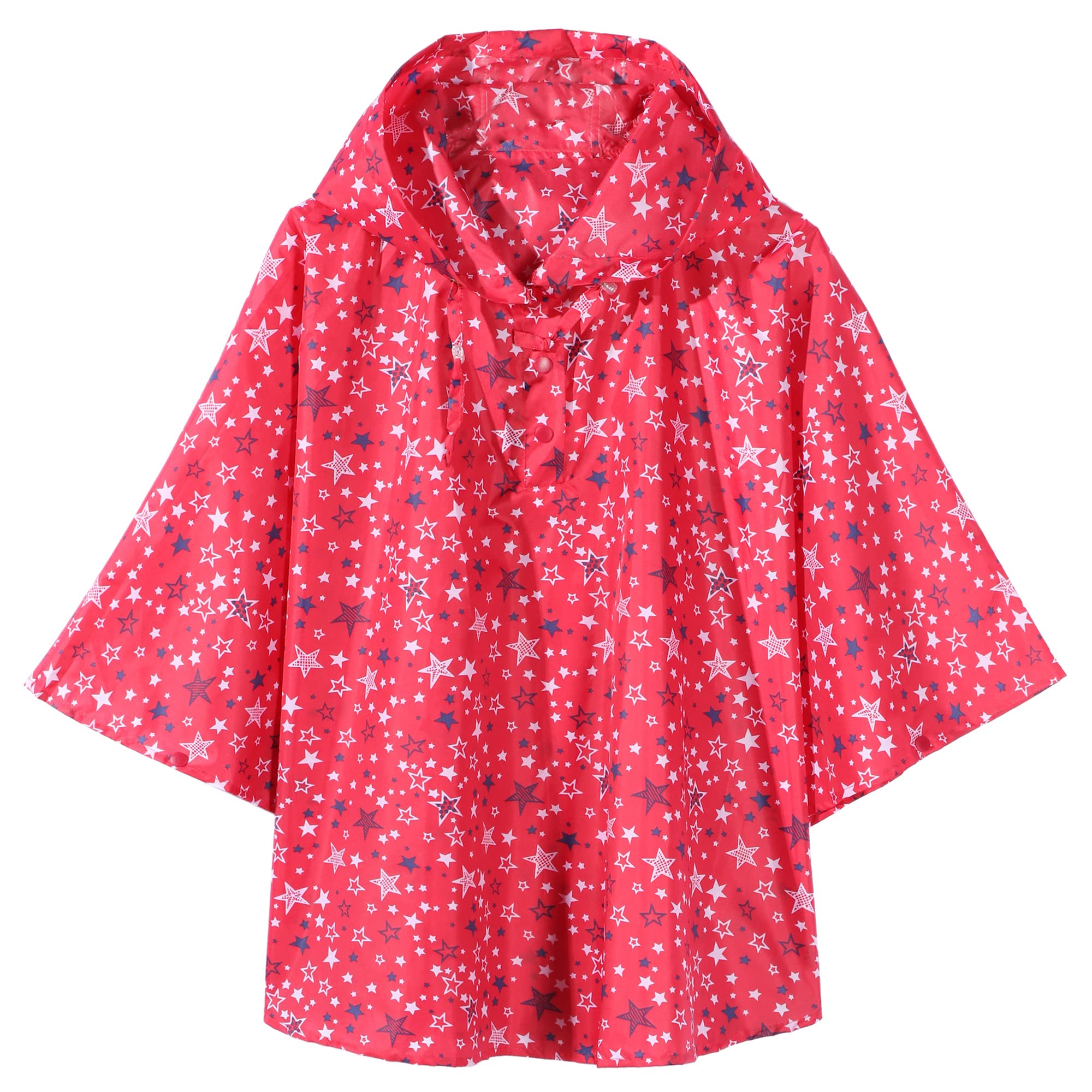 QIKADO Poncho Antipioggia Bambino, Poncho Pioggia Bambina con Cappuccio e Bottoni Portatile