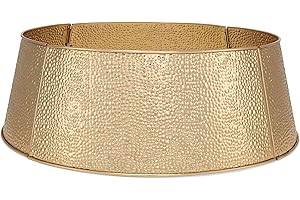 BIRDROCK HOME 4 Panel Christmas Tree Collar Metal Base Holiday Skirt Decor