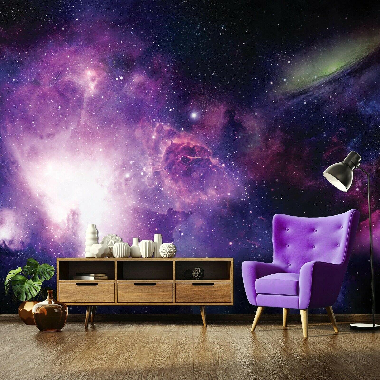 Fotobehang Galaxy kinderkamer ruimte sterren universum vlies behang latexdruk UV-bestendig geurvrij hoge resolutie montageklaar (13866, V10 (368x280 cm) 4 banen