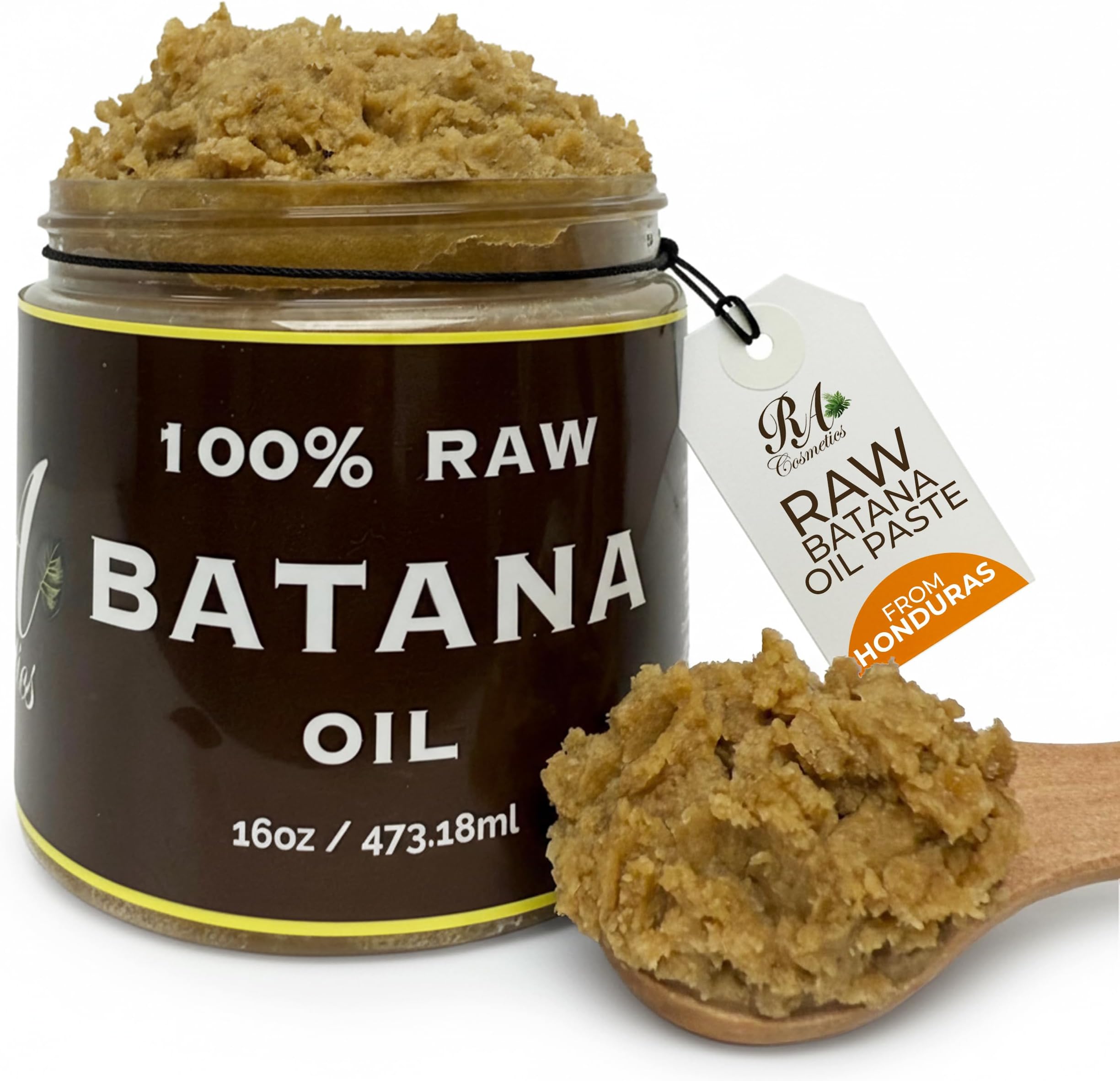 RA COSMETICS 100% Natural Unrefined Batana Hair Oil for Healthy Hair, 16 oz | Dr Sebi Batana Oil Hair Moisturizer for Damaged Hair Repair| Strengthening and Nourishing Hair Conditioner
