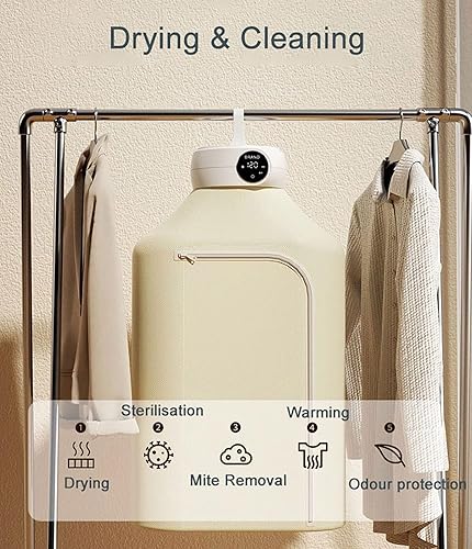 Miniatura 3 de Secadora de ropa portátil, pequeña secadora eléctrica para apartamentos, caravanas, viajes, tareas domésticas, mini secadora plegable compacta con