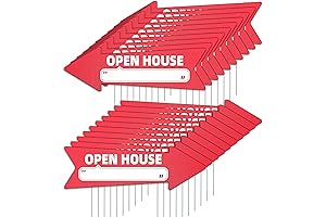 Open House Red Arrow Yard Signs with Stakes for Real Estate