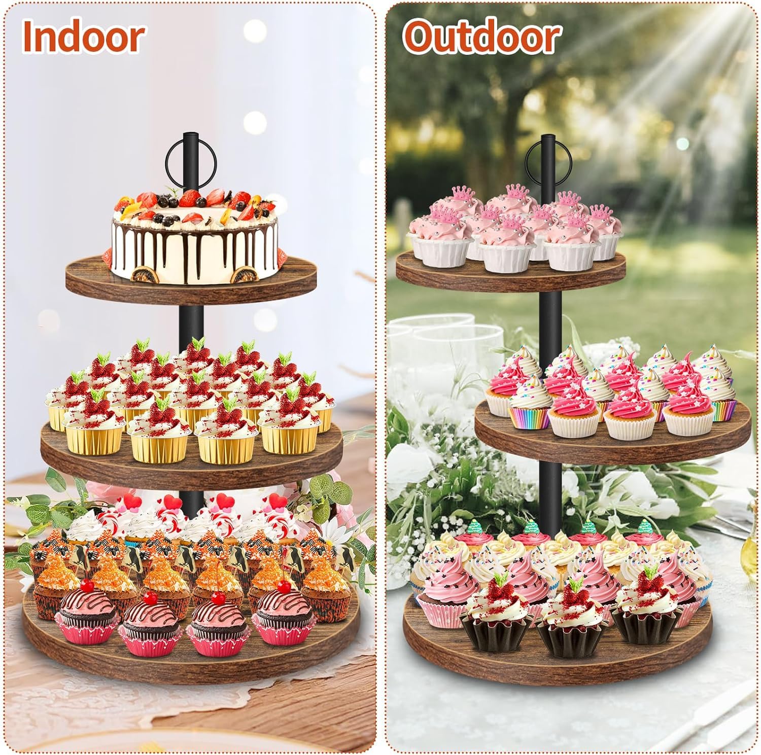Esposore per Macaron a 4/6 strati supporto per torta a torre per Cupcake vassoio in PVC famiglia matrimonio compleanno strumenti per la decorazione di torte utensili da forno  15