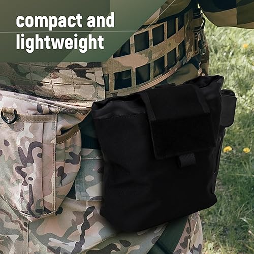 Miniatura 5 de Molle - Bolsa de basura táctica enrollable con cordón, ligera, duradera, plegable, para caza, bolsa para revistas de munición