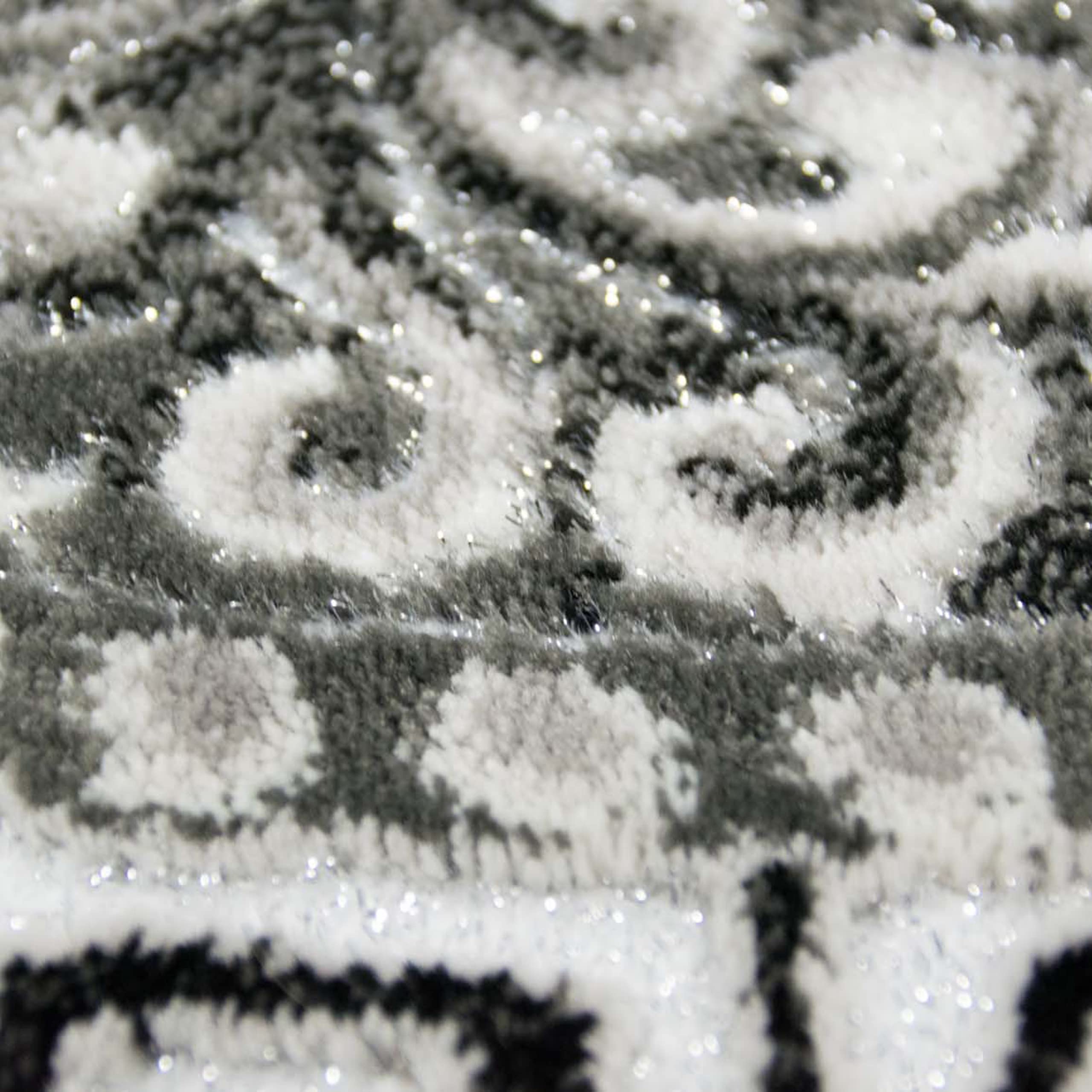 Teppich-Traum Tappeto Orientale con filato scintillante | ornamenti nel cerchio | grigio crema 240 x 340 cm