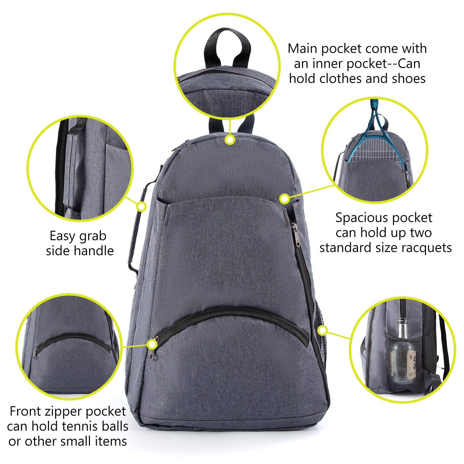 zaino porta racchetta tennis,sacca tennis,zaino da tenniss,borsa da tenni,zainos da tenni unisex per donna,uomo e bambino,Zainone porta racchette per borsa da badminton,Zainone sportivo
