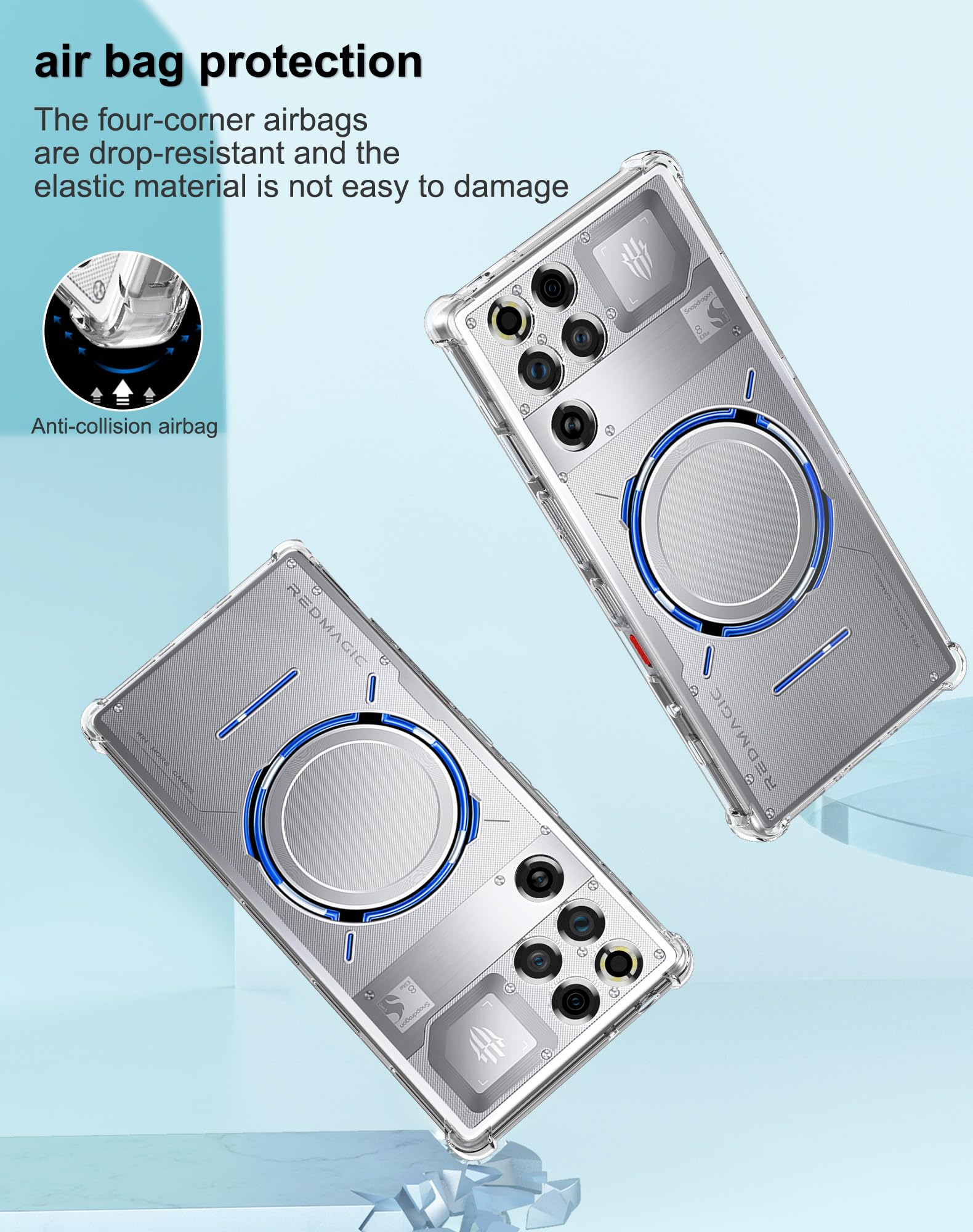 Foluu Cover Trasparente Per ZTE Nubia RedMagic 10 Air 2025 – Custodia In TPU Morbida Con Angoli Rinforzati Anticaduta