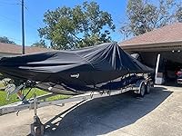 Vista 2 de Tuszom Cubierta de barco para consola central 1200D 100% impermeable con cubierta de motor, cubierta de barco remolcable a prueba de desgarros