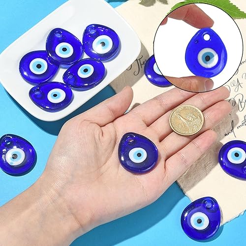 Miniatura 2 de Stiesy Dijes colgantes de cristal de Lampwork hechos a mano para hacer joyas DIY llavero artesanía, Vidrio, vidrio