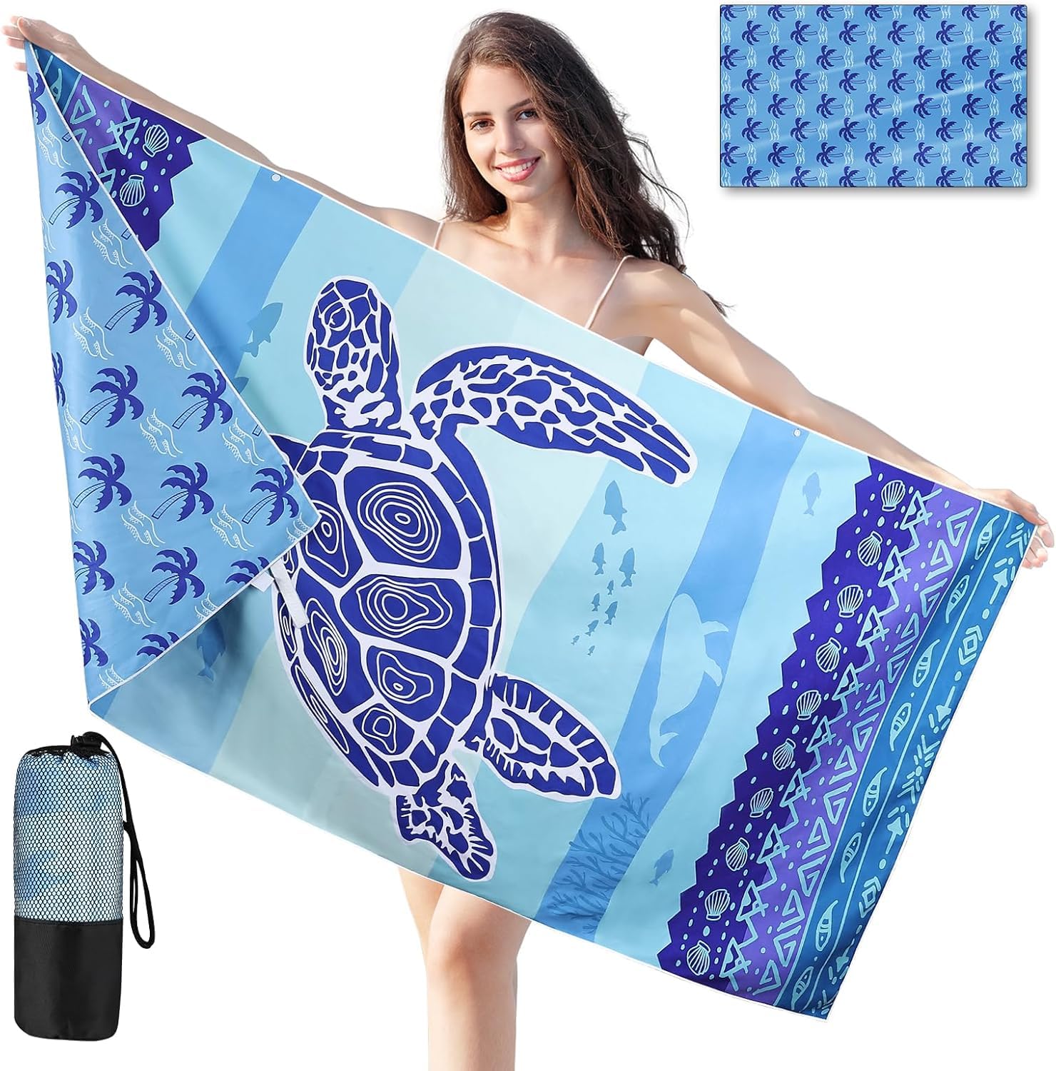 Telo Mare Barbi In Microfibra Antisabbia - 150x75 Cm, Grandezza XL, Con Stampa Ragazza Barbi