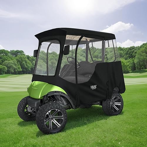 Miniatura 7 de 10L0L Carcasa de carrito de golf para 2 pasajeros Yamaha G14 G16 G22 G29 Drive 2 modelos cubierta impermeable con apertura de espejo lateral, panel