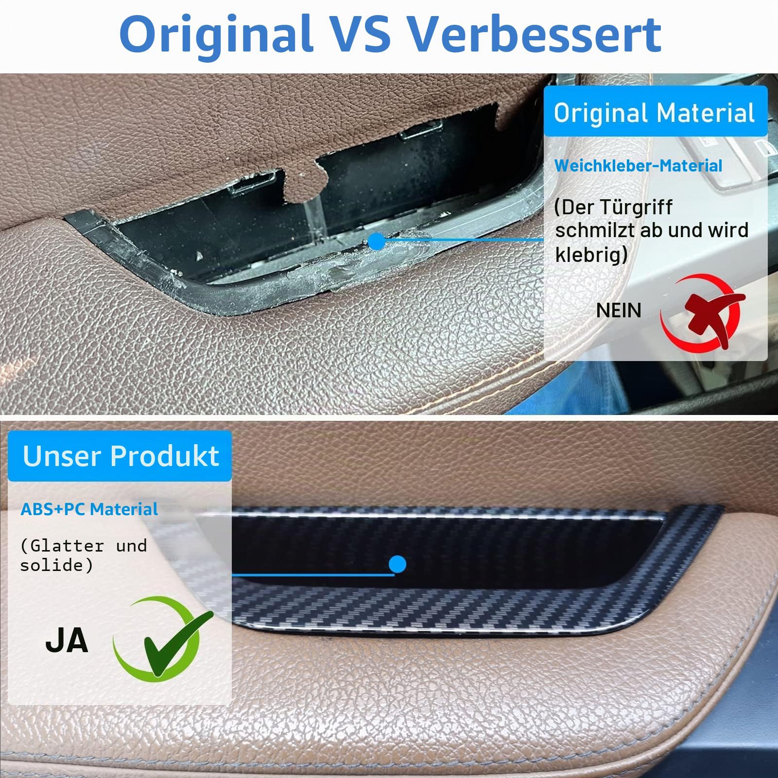 Türgriffabdeckung kompatibel mit bmw X3 F25 Türgriff Innen 2010-2016 Türgriff Links für X4 F26 2014-2017 Innengriffe Vorne links -Kohlefasermuster