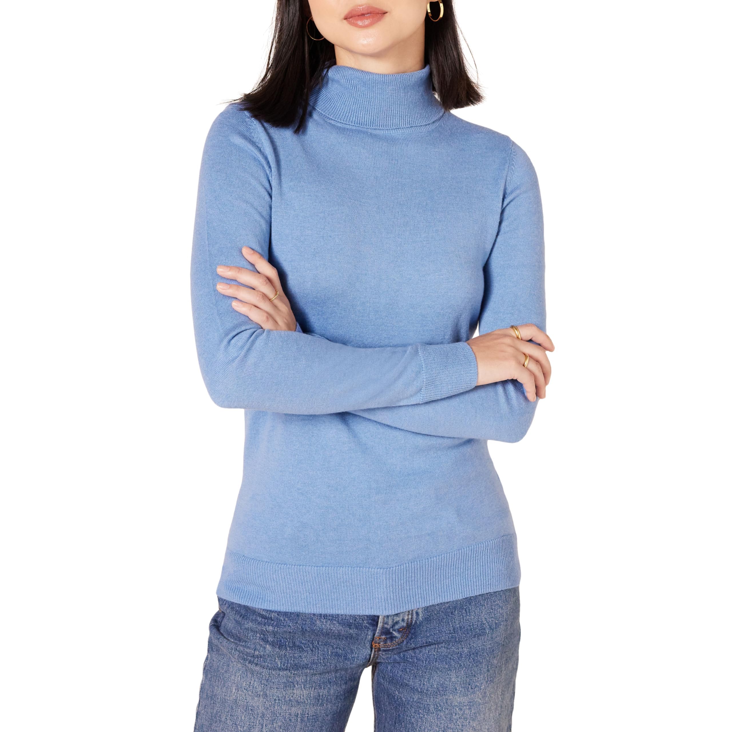 Amazon Essentials Maglione A Collo Alto E Maniche Lunghe Leggero con vestibilità Classica (Taglie Forti Disponibili) Donna
