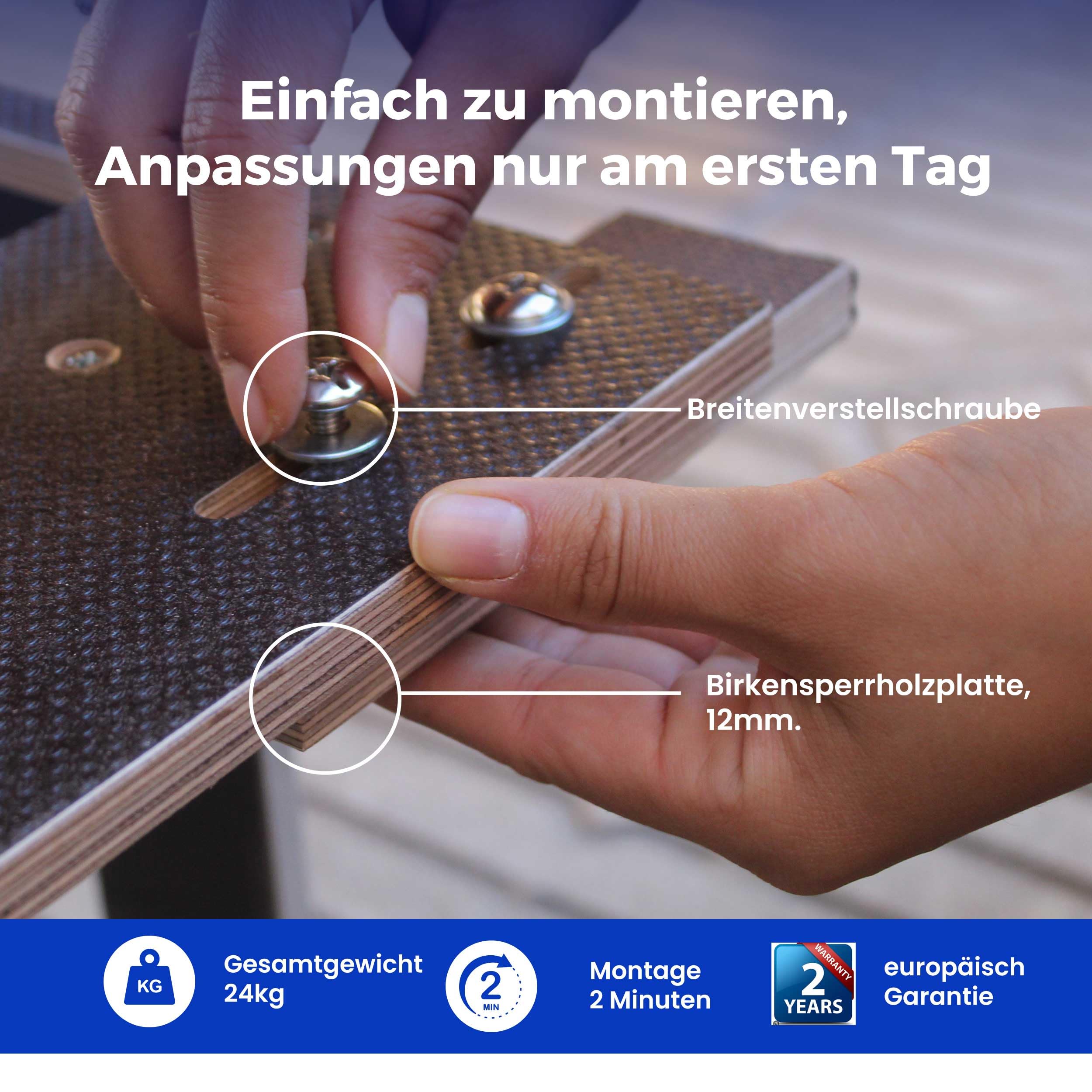 Leichtes Herausnehmbares Camper Bett, Camper Ausbau Kit für Berlingo, Rifter, Kangoo, Partner, Citan, Combo und Proace City, Klappbarer Lattenrost, Schnelle Montage, Ohne Eintragung