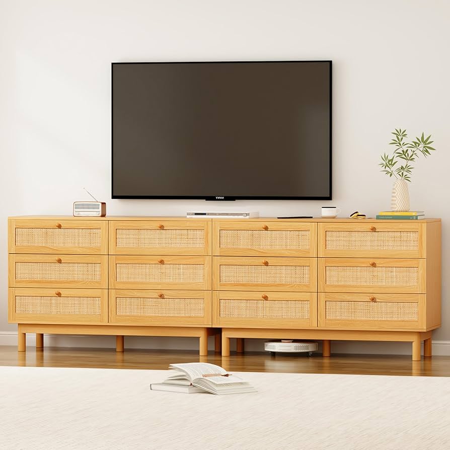 Amazon｜DHMAKER 6段引き出しラタンドレッサー 寝室用 モダンな木製