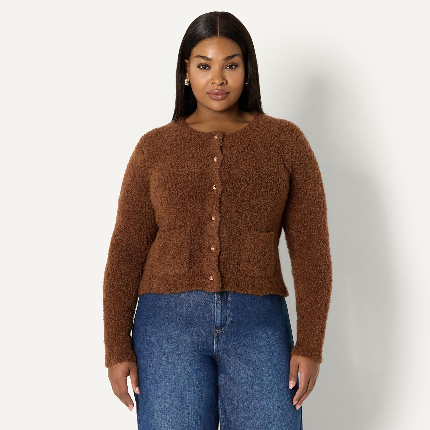 Amazon Essentials (Demi's Pick) Women's Regular-Fit Wool Blend Boucle Button-Down Jacket - Image 6