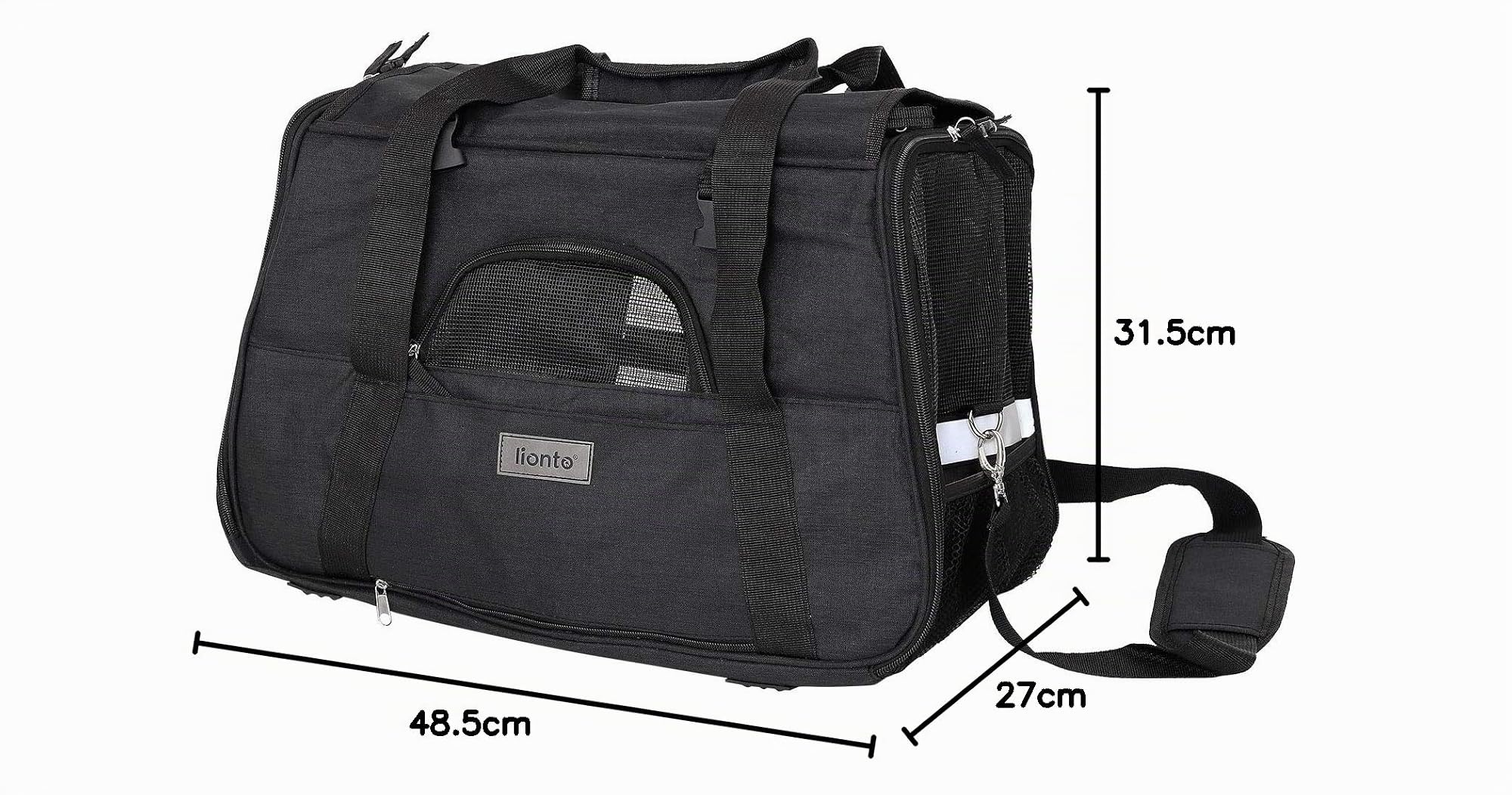 lionto Bolsa Transportín Plegable para Perros Transportín para Perros Bolsa para Perros, Negro
