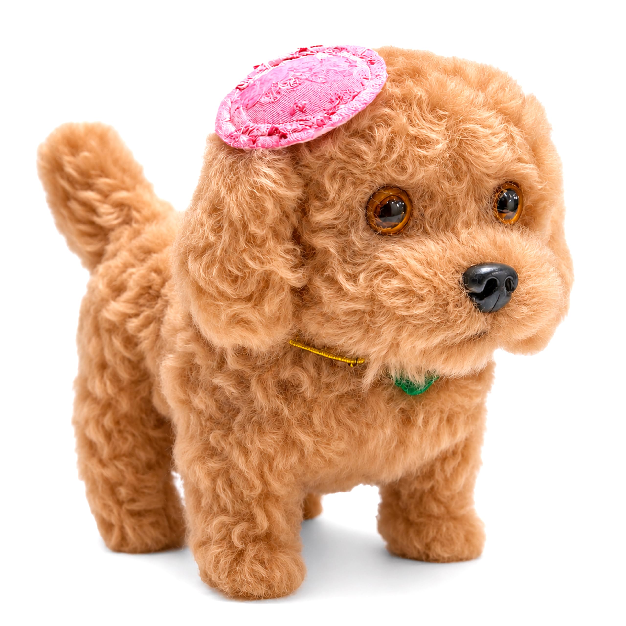 VGRASSP Fluffy Fantastic Walking Puppy Toy for Kids - Cap Dog with Light in Eyes and Cute Puppy Sound - Adorable, Safe and Soft Toy - Color and Design As Per Stock-image-46