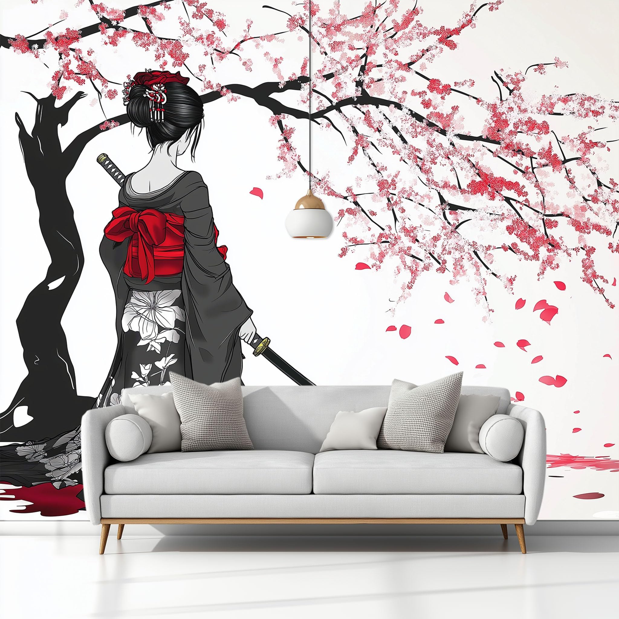 Papier peint style japonais pour agrandir une petite chambre 3D