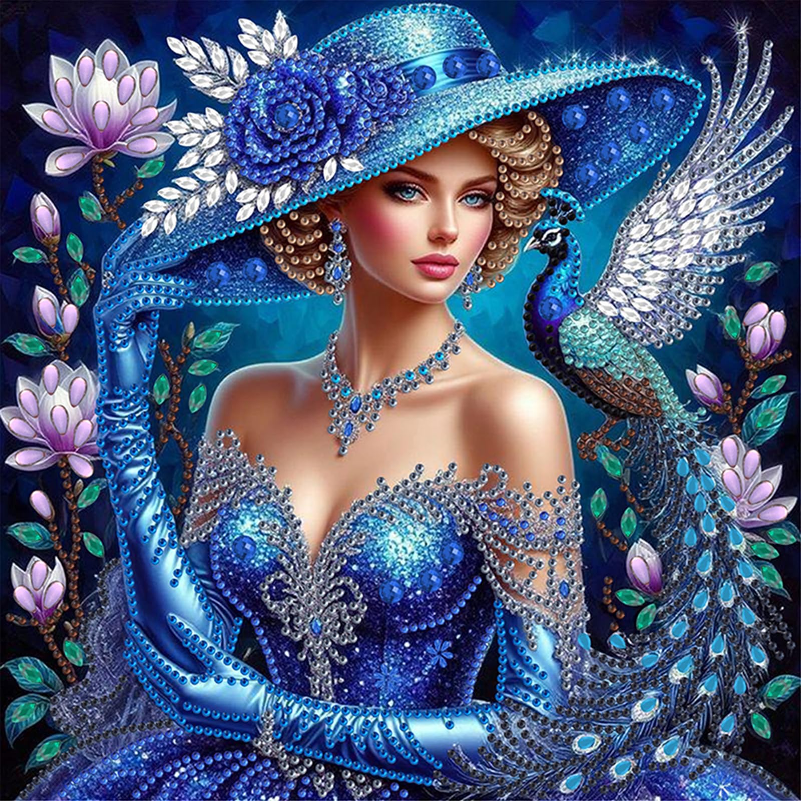 Kexpery Beauty Special Special Shaped Partial Diamond Painting Kit for Adults Home Art Creation 30x30cm