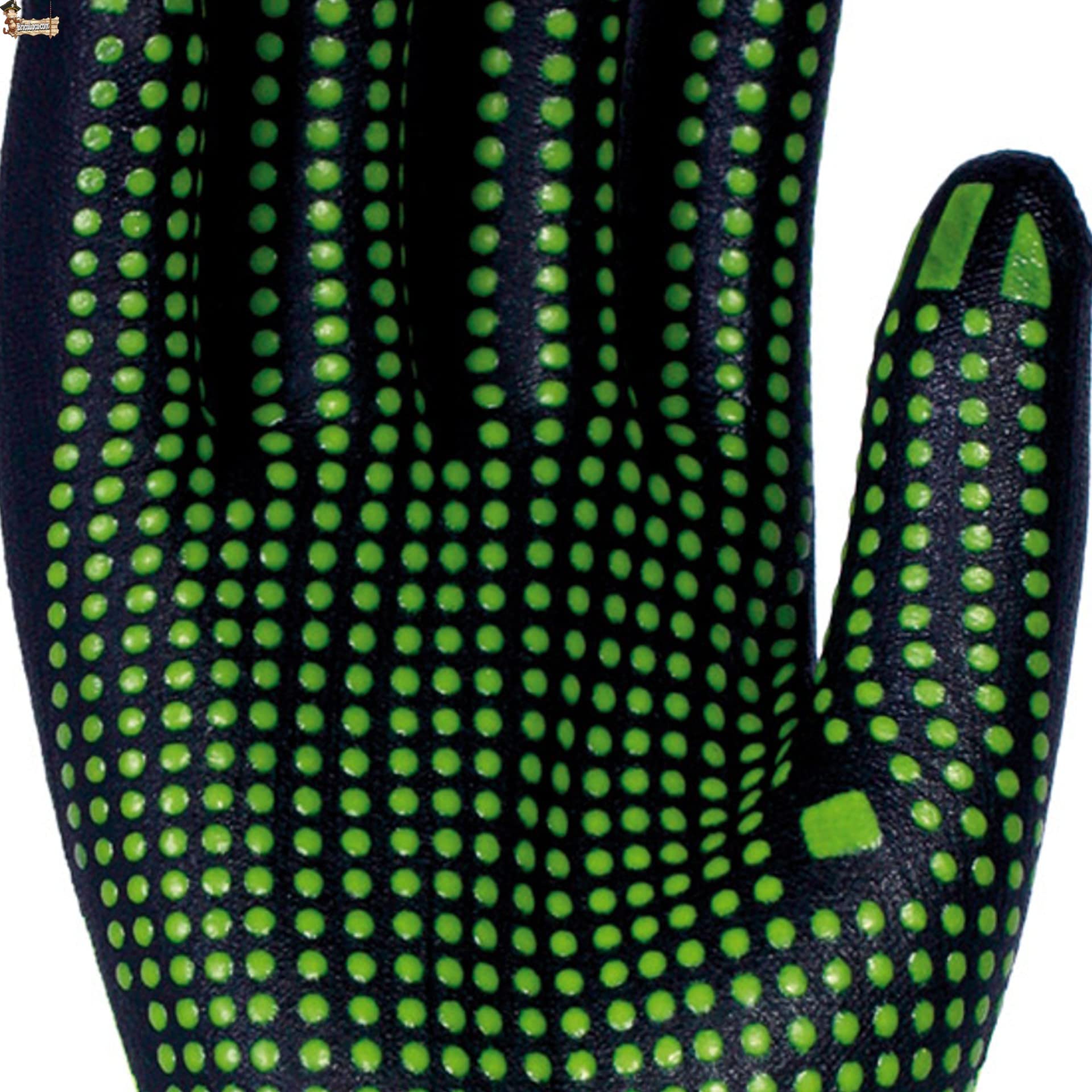 BricoLoco.com Guantes trabajo anticorte de nitrilo, poliéster, elastano y fibra de vidrio. Alta protección. Puntos dots para máximo agarre. Excelente adaptación a la mano. (12, Talla 9)