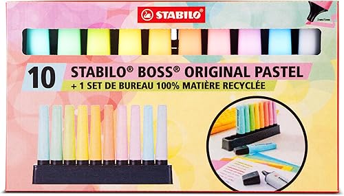 STABILO Resaltador BOSS ORIGINAL Pastel - Escritorio de 10 colores surtidos