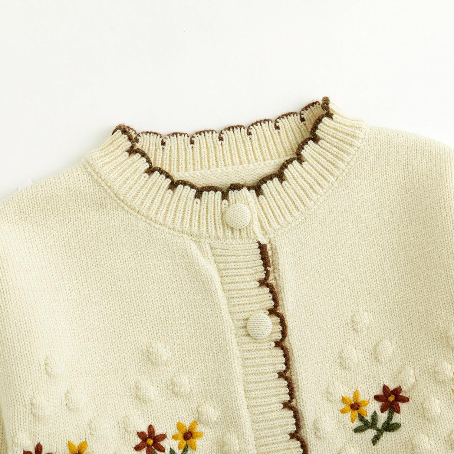 Simplee kids Baby Sweater Toddler Girls Cardigan Sweater Embroidered Strawberry Knit Sweater - Image 4