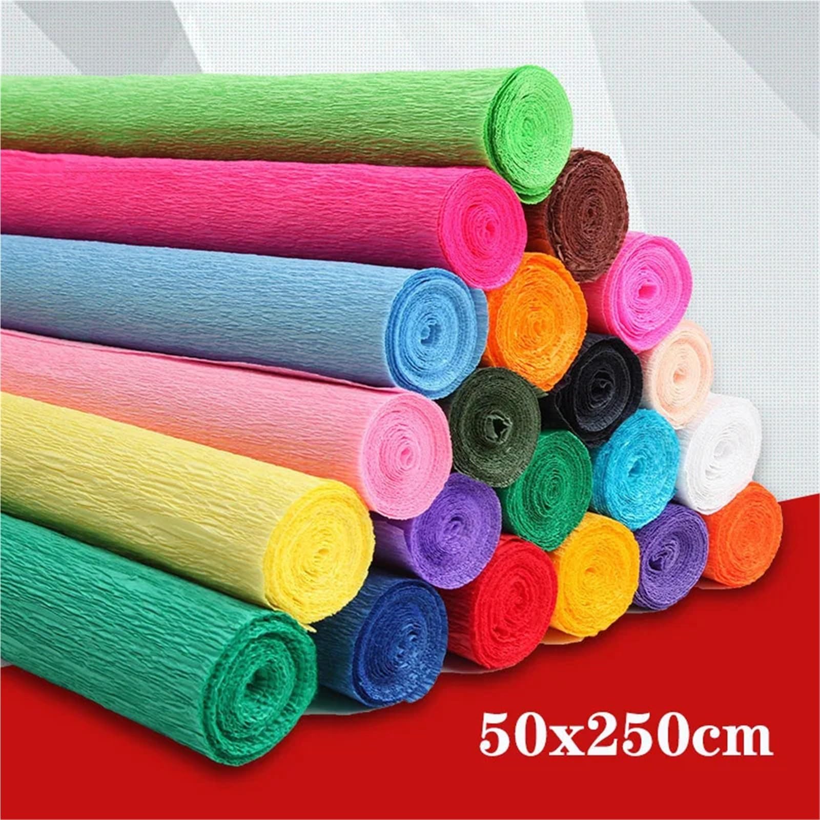4 rouleaux de papier crépon coloré 50x250cm pour Mariage et Fête