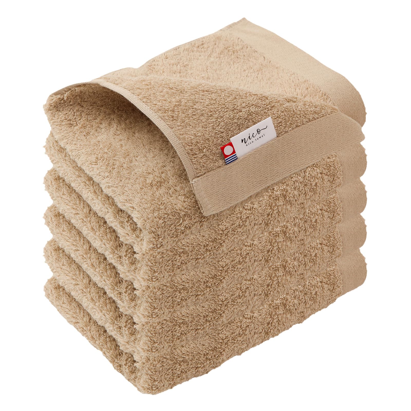 Imabari Face Towels, Set of 5, Sand