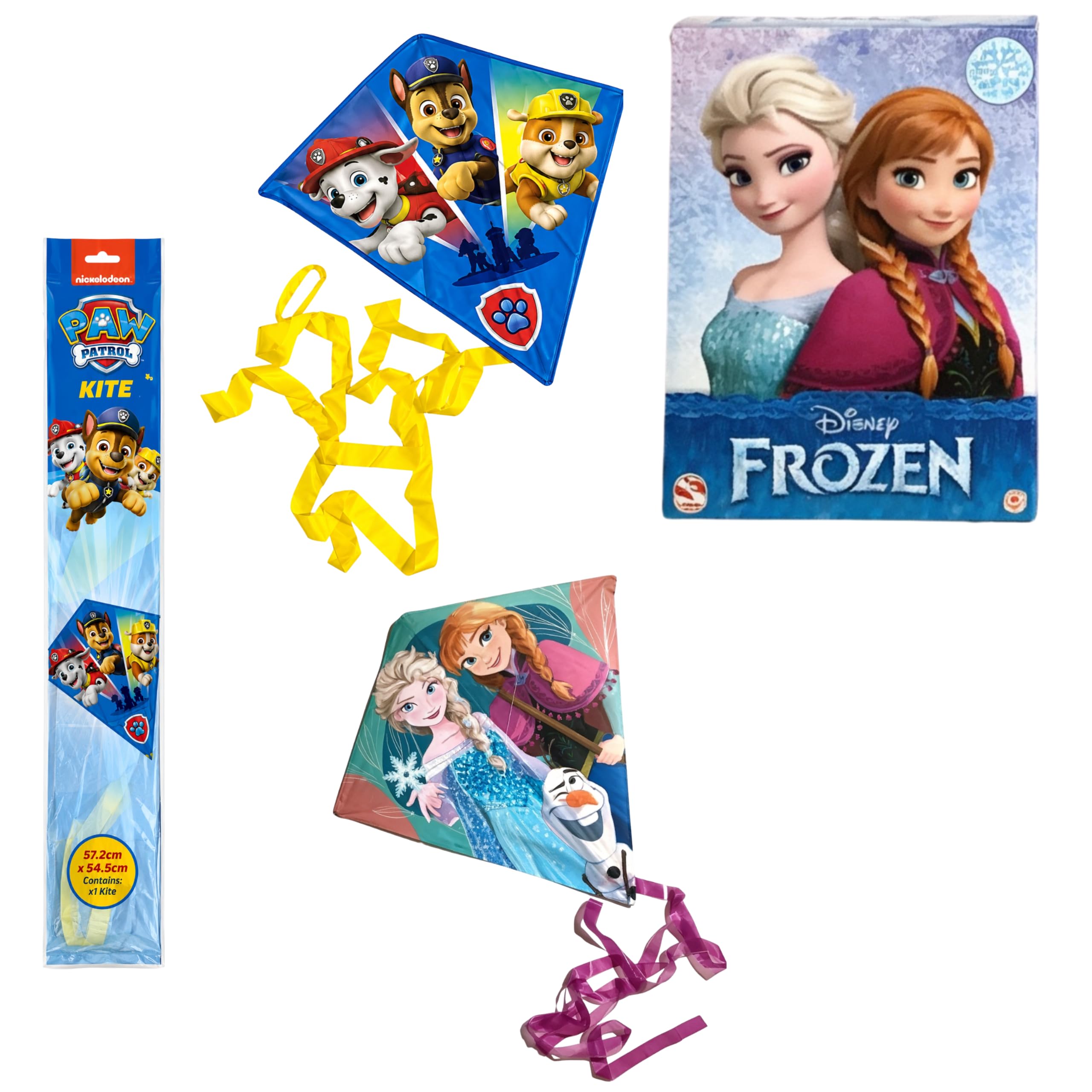 SRV Paw Patrol & Disney Frozen Kite Bundle for Kids – 2x Easy Fly Character Kites, Lightweight Ripstop Fabric, Fibreglass Frame, Kids Outdoor Toy 3+, Family Adventure Gift Set — image 1