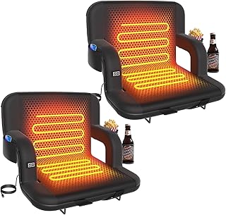 Sponsored Ad - DEKEMASTER Heated Stadium Seats for Bleachers with Back Support, Portable Bleacher Chairs with Back and Cus...