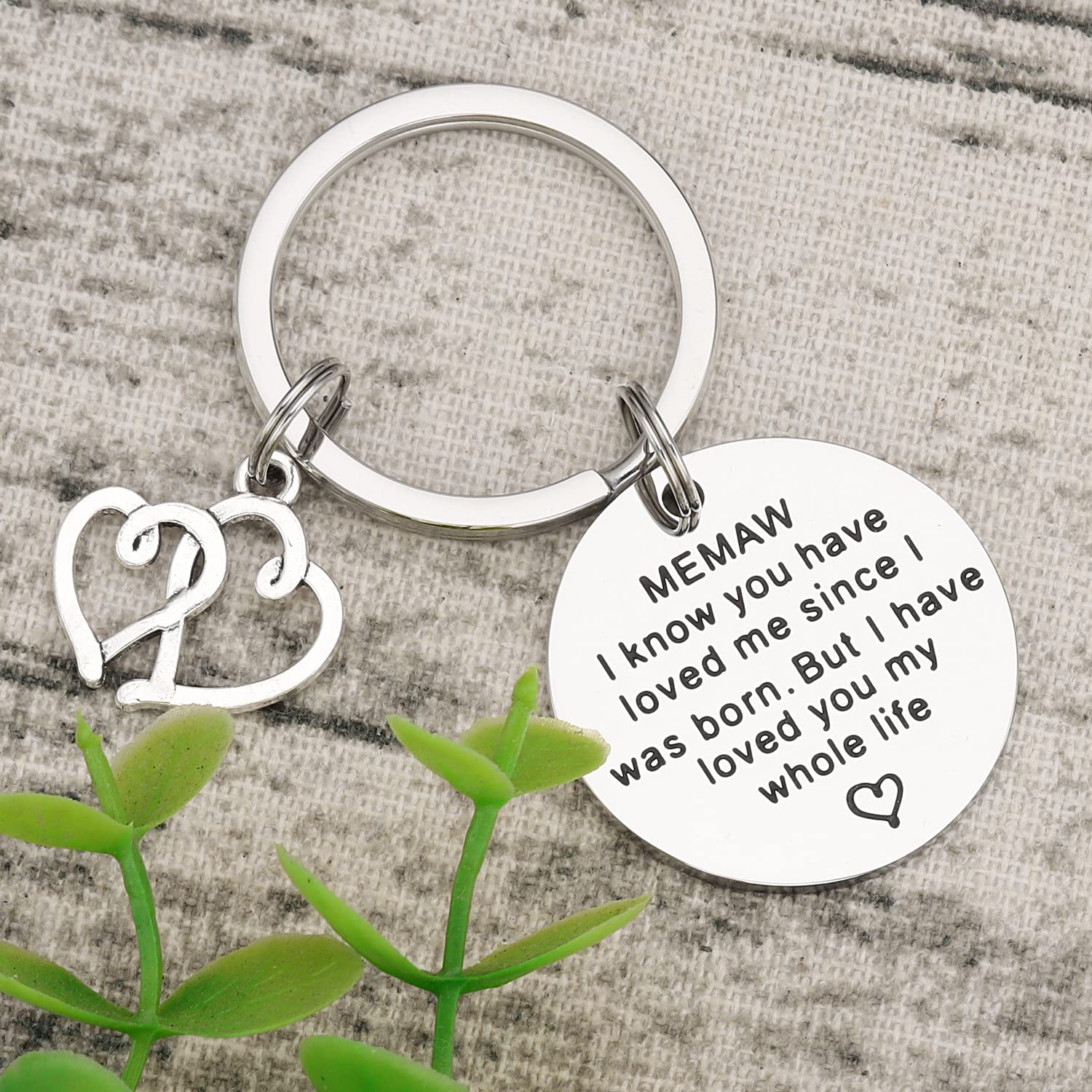 Jewelry Memaw Gifts Keychain for Women Worlds Best Memaw Ever Key Chains Present for a Memaw Keyring to My Memaw Keychain, Silver