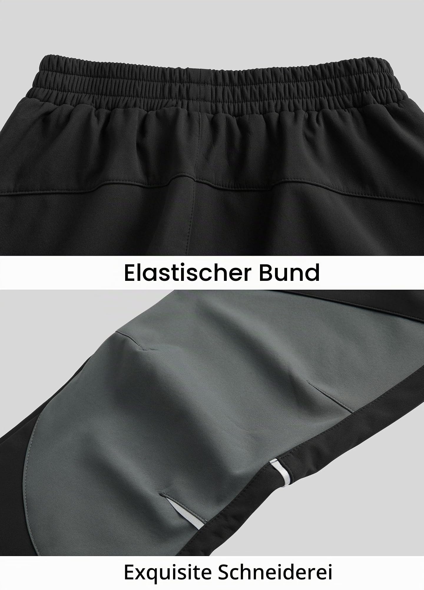 WILLIT Kinder Softshellhose Thermohose Skihose Gefüttert Jungen Mädchen Schneehose Winter Wasserdicht Winddicht Wanderhose mit Taschen Schwarz M