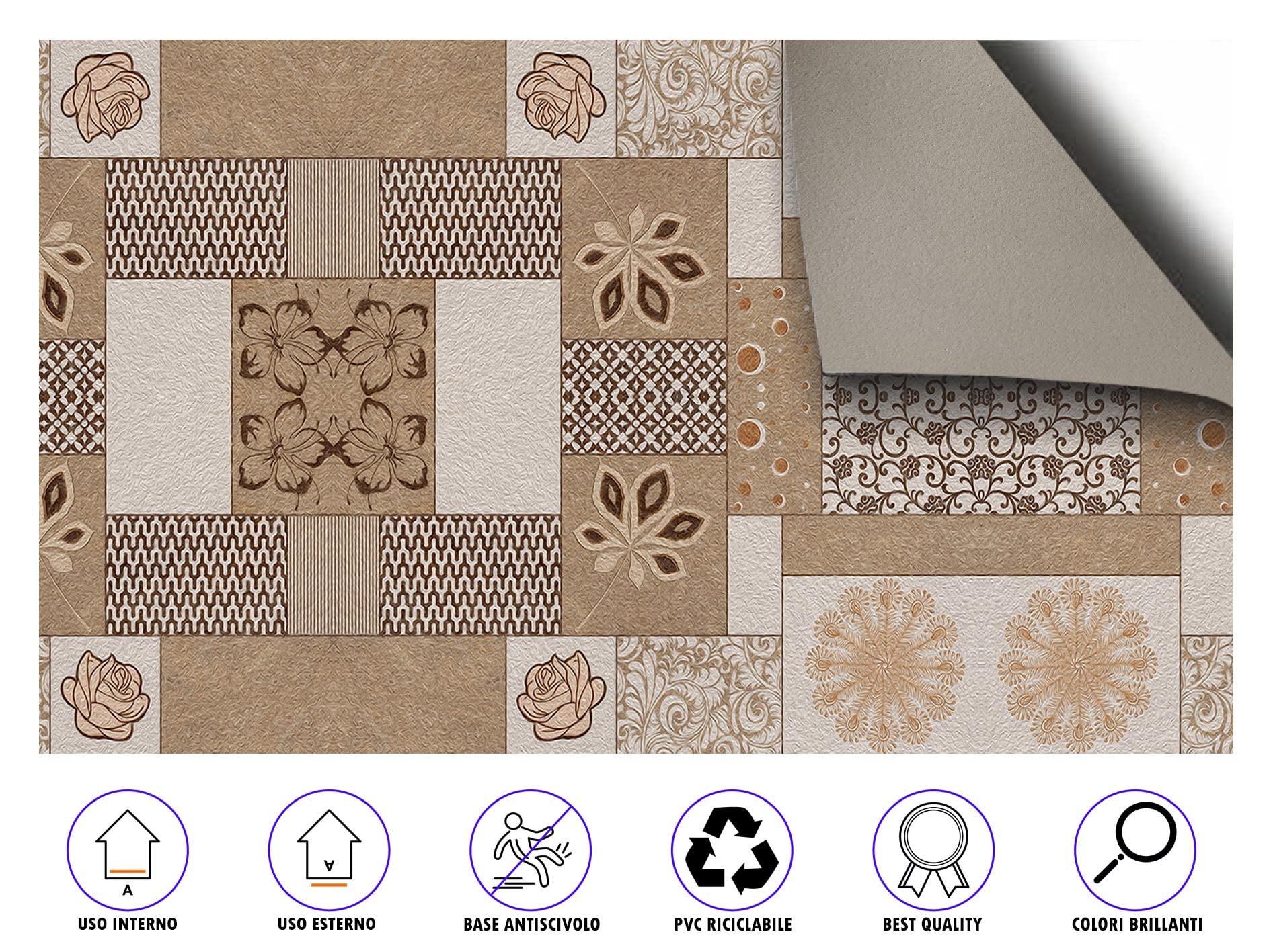 Tappeto Pasqua TAPPETIK 52x90 Cm - Stampa Uova Di Pasqua, Poliestere, Antiscivolo, Lavabile