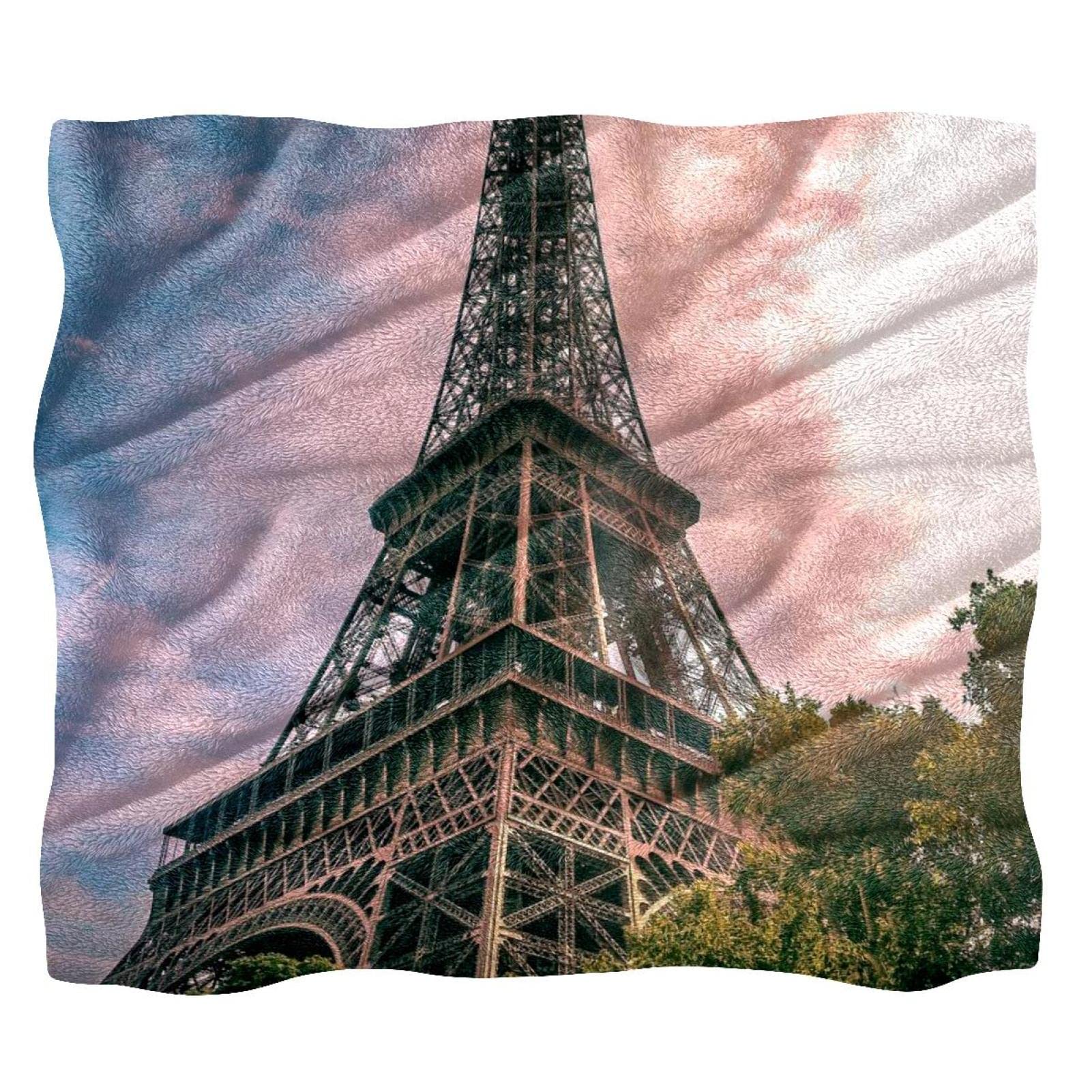Plaid lit et canapé imprimé Paris pour des soirées cocooning au chaud