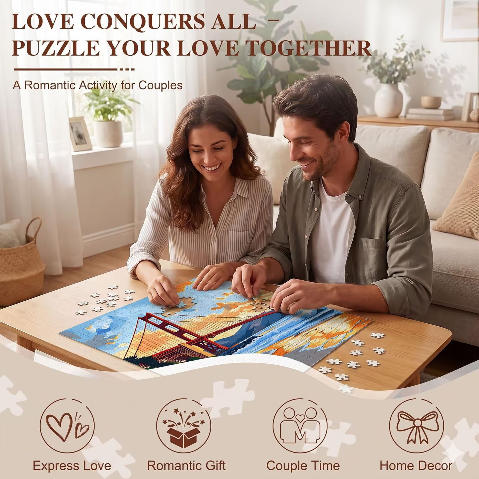 Puzzle 1000 Pezzi Classici, Puzzle ponte Cartone animato 75 x 50 cm, Gioco Educativo e Antistress in Legno con Poster Incluso, Ttività DIY per Famiglia, Regalo per Appassionati, Decor Parete, f0-832