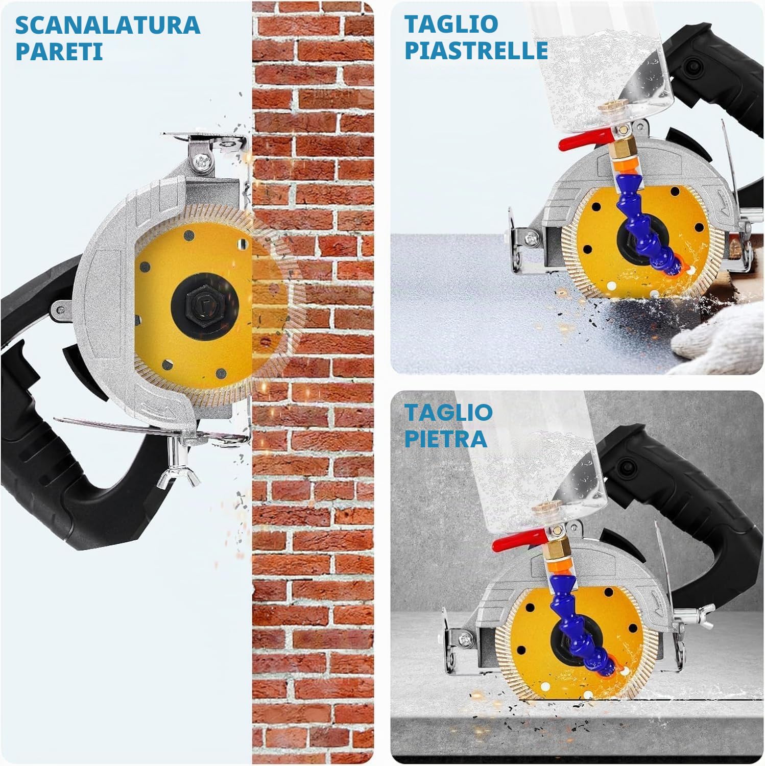 MXBAOHENG Tagliatrice di piastrelle elettrica senza lamelle 45 gradi tagliapiastrelle elettrico ad acqua con serbatoio d'acqua rimovibile, adatta per piastrelle in ceramica (adatta 100-110mm lamella)