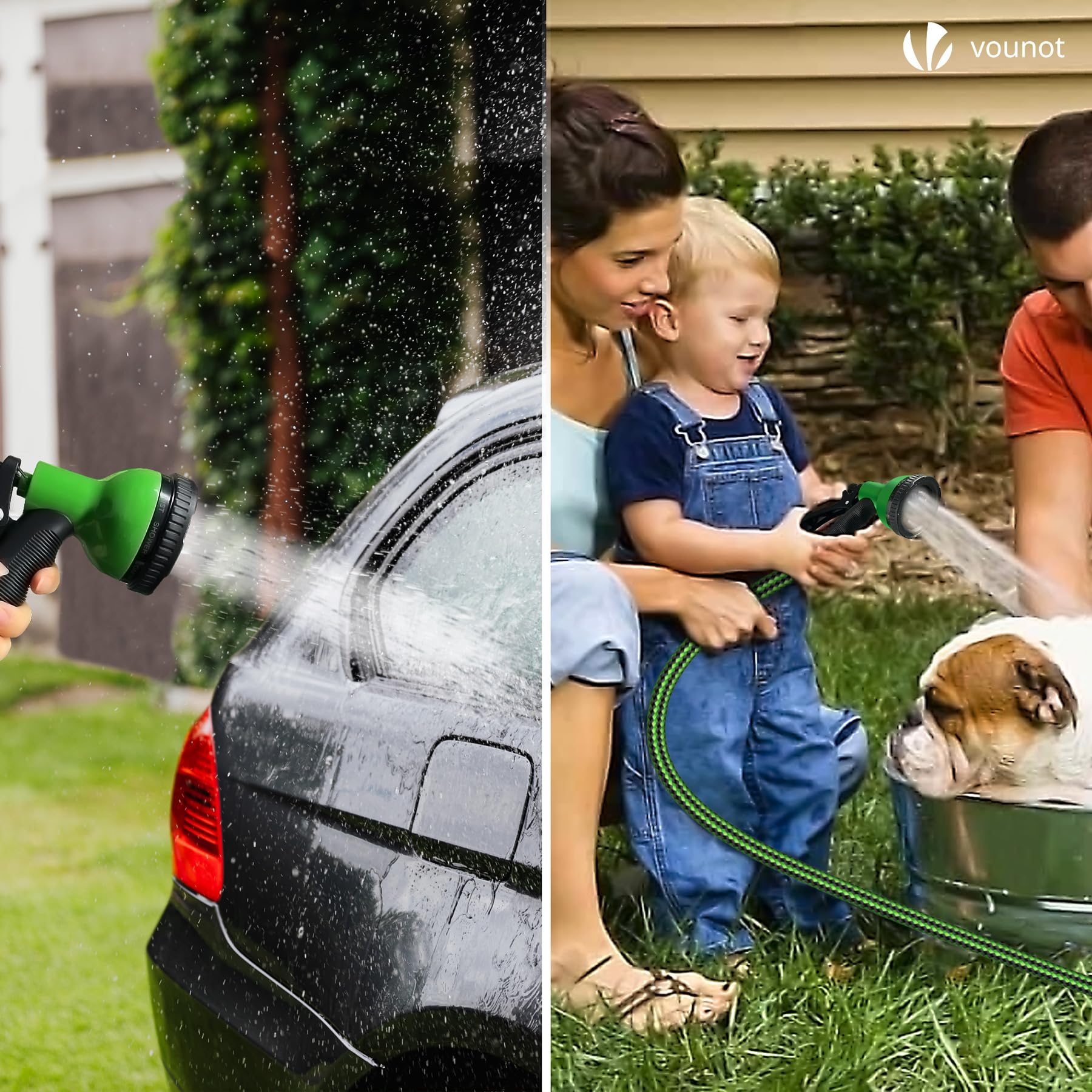 Tubo di irrigazione estensibile 30 m 2500D, verde