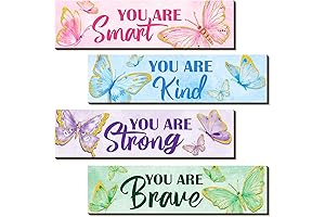 Butterfly Wooden Wall Sign Room Decor for Daughter, Inspirational Quote Room Decor Aesthetic