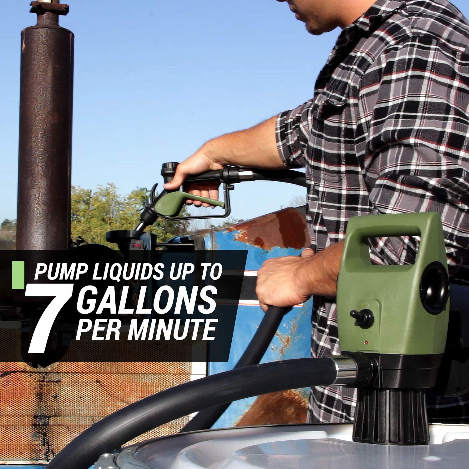 7 GPM Electric Drum Pump for 55 Gallon Drums, Electric Siphon Works