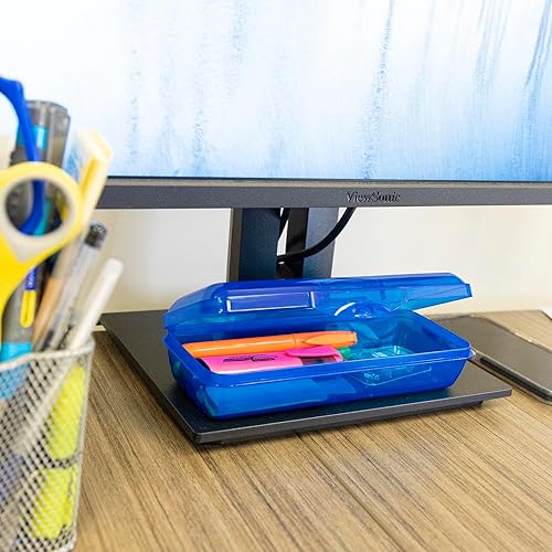 Miniatura 7 de BAZIC - Estuche de plástico para lápices de 8 pulgadas, colores surtidos, estuche rígido translúcido, 1 unidad de color enviado al azar